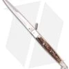 AGA Campolin 12" Sicilian Ring Pull Automatic Knife Stag Horn (5.5" Satin Bayo) -Aga Campolin aga campolin sicilian ring pull stag