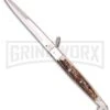 A.G.A. Campolin 12" Stag Horn Sicilian Ring Pull Automatic Knife - Bayonet 1 A.G.A. Campolin 12" Stag Horn Sicilian Ring Pull Automatic Knife - Bayonet -Aga Campolin aga campolin sicilian ring pull stag large