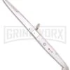 A.G.A. Campolin 9" Sicilian Ring Pull White Pearlex Automatic Knife - Bayonet 2 A.G.A. Campolin 9" Sicilian Ring Pull White Pearlex Automatic Knife - Bayonet -Aga Campolin aga campolin sicilian ring pull white pearlex large