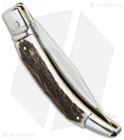 AGA Campolin Diana Lever Lock Automatic Knife Stag Horn (3.75" Satin) 4 AGA Campolin Diana Lever Lock Automatic Knife Stag Horn (3.75" Satin) - Image 2