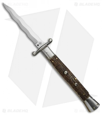 AGA Campolin 13" Swinguard Automatic Knife Stag Horn (5.75" Satin Kris) 3 AGA Campolin 13" Swinguard Automatic Knife Stag Horn (5.75" Satin Kris)