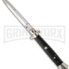A.G.A. Campolin 15" Italian Stiletto Dark Horn Automatic Knife - Bayonet -Aga Campolin aga campolin stiletto 15 dark horn bayo large