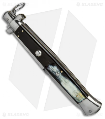 AGA Campolin 18" Ring Pull Automatic Knife Brazilian Horn (8" Satin Bayo) 4 AGA Campolin 18" Ring Pull Automatic Knife Brazilian Horn (8" Satin Bayo) - Image 2