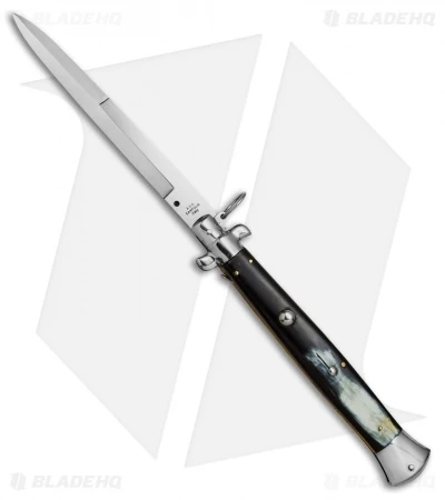 AGA Campolin 18" Ring Pull Automatic Knife Brazilian Horn (8" Satin Bayo) 3 AGA Campolin 18" Ring Pull Automatic Knife Brazilian Horn (8" Satin Bayo)