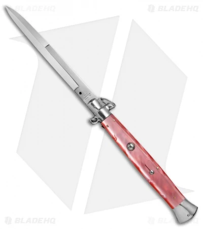 AGA Campolin 18" Stiletto Automatic Knife Pink Acrylic (8" Satin Bayo) 3 AGA Campolin 18" Stiletto Automatic Knife Pink Acrylic (8" Satin Bayo)