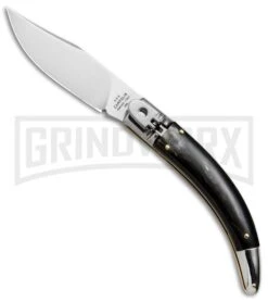 AGA Campolin Diana Dark Horn Lever Lock Automatic Knife - Satin Plain