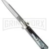 AGA Campolin 10" Italian Frosolone Dark Horn Automatic Knife - Bayonet -Aga Campolin aga dark horn satin cm large