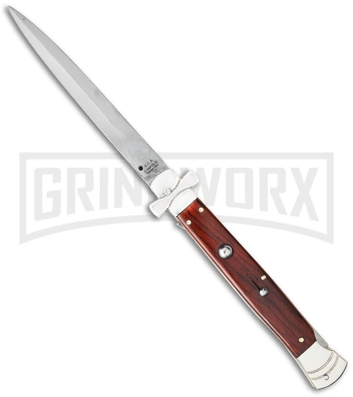 A.G.A. Campolin 11" Maltese Cross Stiletto Cocobolo Automatic Knife - Dagger 3 A.G.A. Campolin 11" Maltese Cross Stiletto Cocobolo Automatic Knife - Dagger