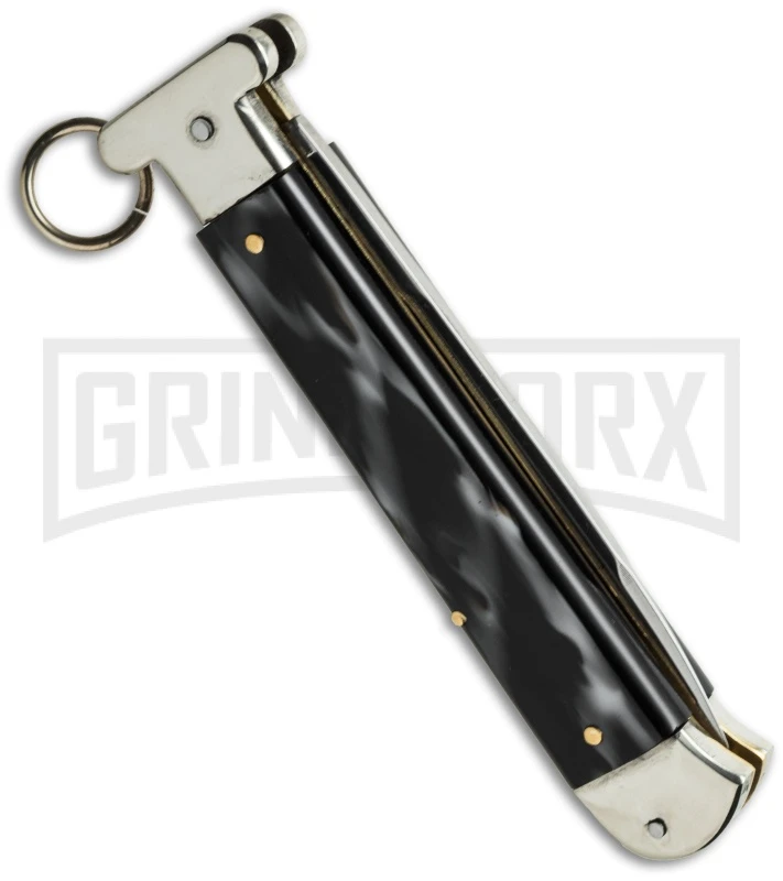 AGA Campolin 9" Francese Ring Pull Sim Horn Automatic Knife - Flat Grind 4 AGA Campolin 9" Francese Ring Pull Sim Horn Automatic Knife - Flat Grind - Image 2