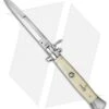 AGA Campolin 15" Ring Pull Automatic Italian Stiletto Sim Ivory (7" Satin Bayo) -Aga Campolin stiletto 15in ring bone dl